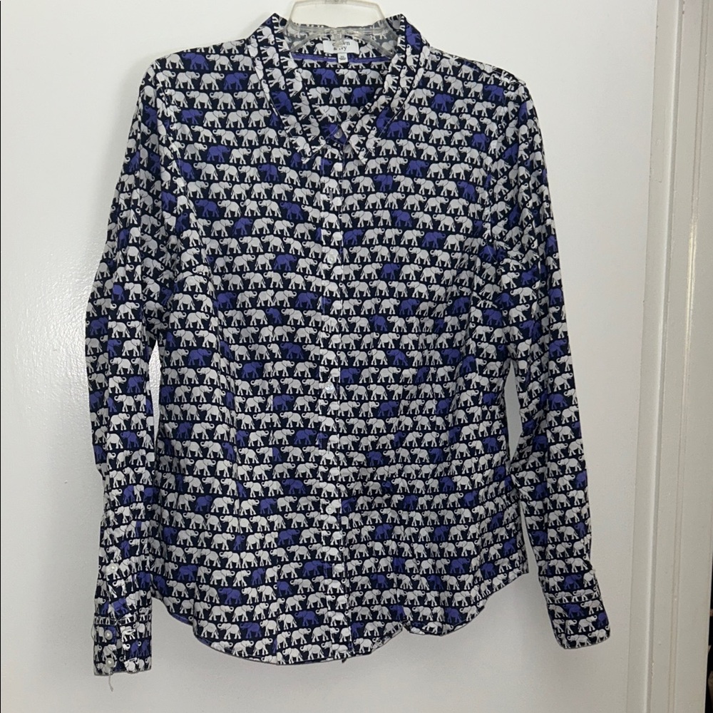 Crown & Ivy Elephant Print Button Down Shirt